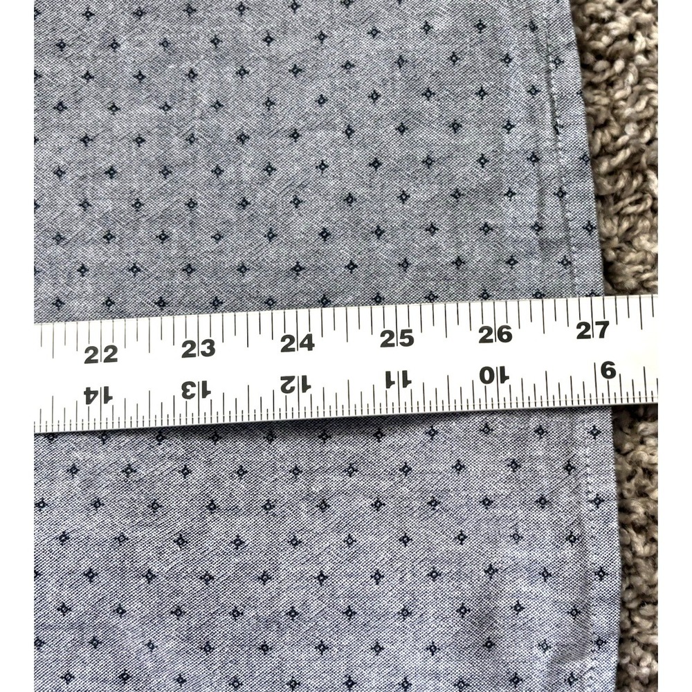 Liz Claiborne Men L Gray Print Short Sleeve Shirt Button Up Classic Fit Stretch - Picture 8 of 10